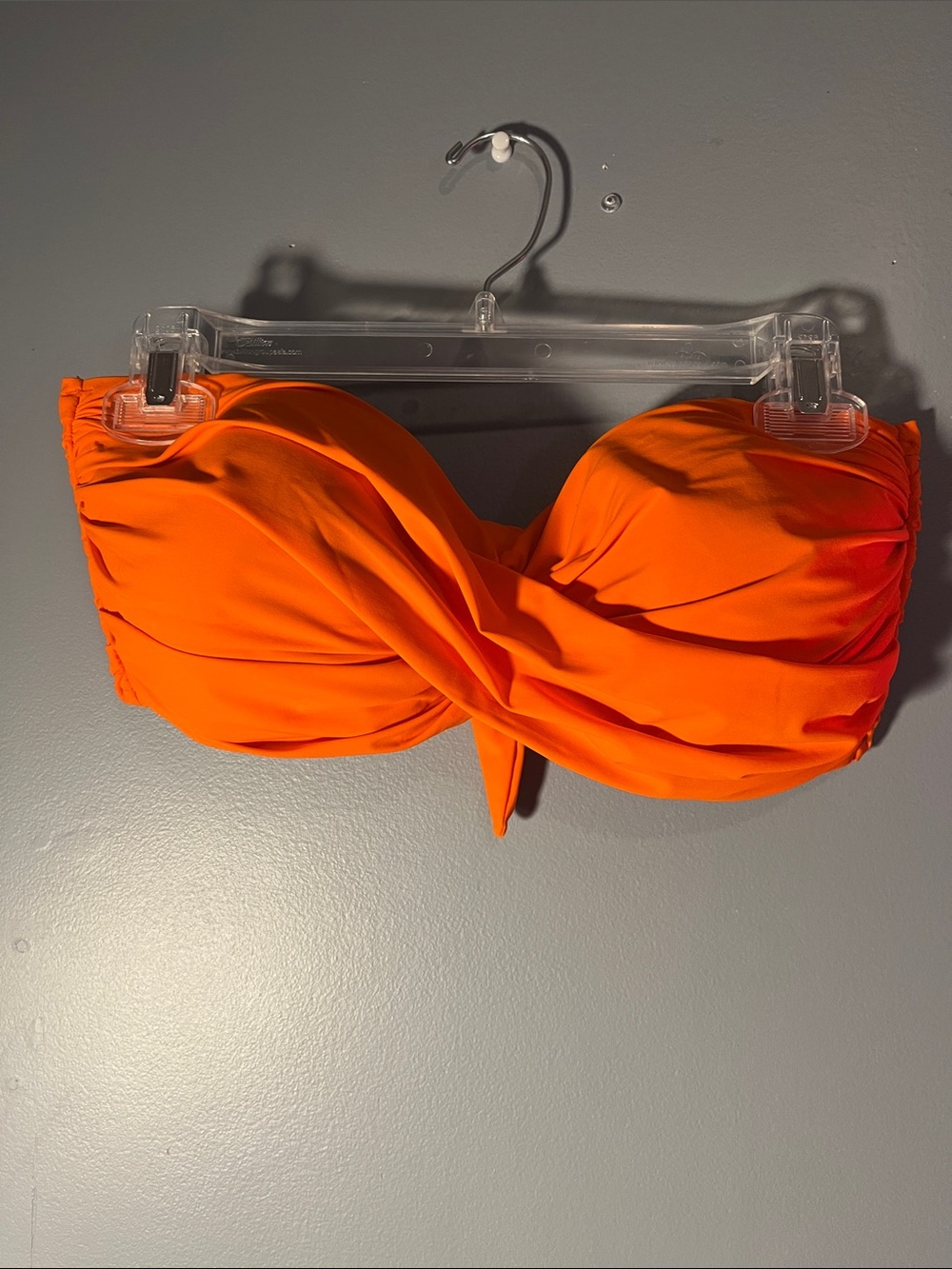 Strapless Twist-Front Bikini Top - Bright Orange